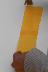 Laying the yellow paper