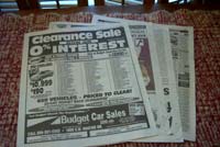 4 sheets of newspaper