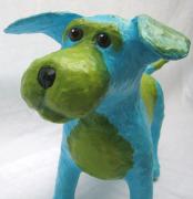 Blue and Green Dog by Moni