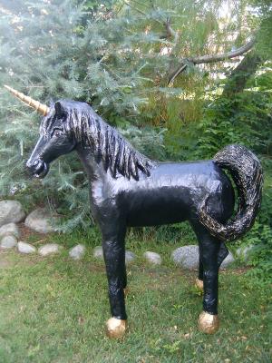 "Black Unicorn Stallion Ebenezer" by Diane Sarracino