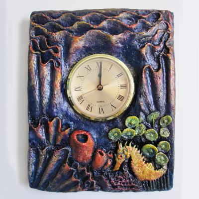 "Yellow Seahorse Clock" by Christina Colwell