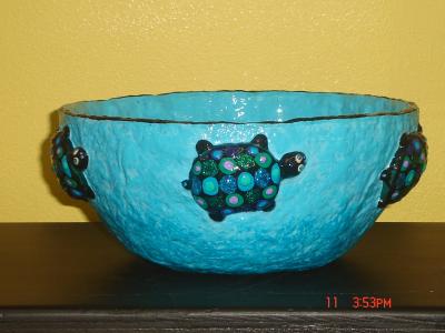 "aqua turtle bowl" by Andrea Charendoff