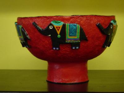 "red elephant bowl" by Andrea Charendoff