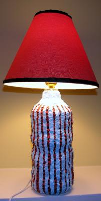 "Blue and Rust Striped Lamp" by Elsa Rubenstein