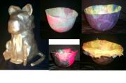Cat and Bowls by Ann Noble