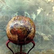 Salvaged Earth Rustic Abstract Globe by Renee Parker