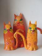 three orange cats by Ruth Gal