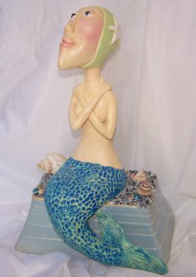 "Mermaid with bathing cap" by Colleen Downs