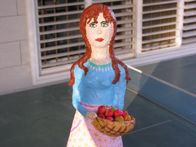 "closer look at country girl with apples" by Rhonda Shema