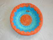 Orange & Turquoise bowl by Anat Dvir
