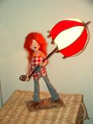 Lamp - redhead girl by Sandra Spiridonov