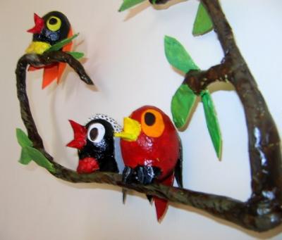 "3 birds singin on a branch" by Rina Ofir