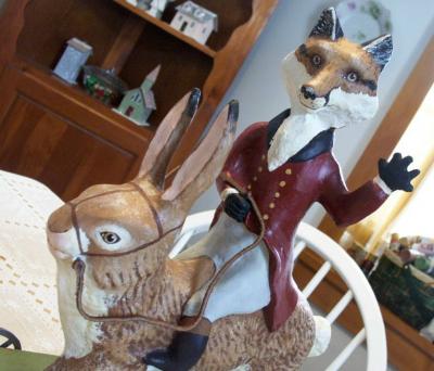 "fox and old world rabbit" by Lynne OBrien