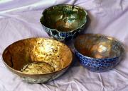 Three large bowls by Julie Whitham