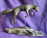 Pouncing Fox Sculpture by Julie Whitham