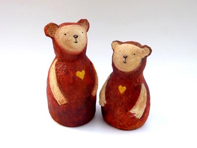 "Golden heart bear couple" by Anat Bar Am