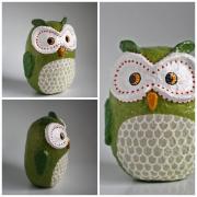 Large Green Owl by Holly St.Denis