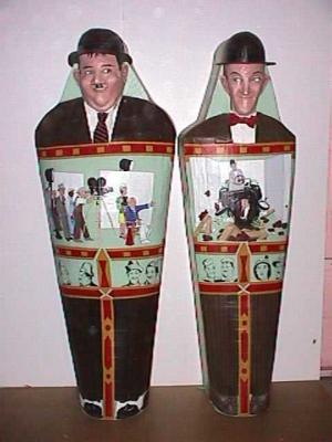 "Laurel & Hardy Mummy Cases 75" x 26" x 20" by Gabriel Paolieri