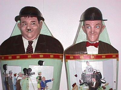 "Laurel & Hardy Mummy Cases (Face details)" by Gabriel Paolieri