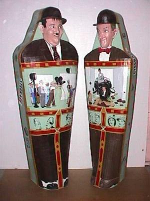 "Laurel & Hardy Mummy Cases 75" x 26" x 20" by Gabriel Paolieri