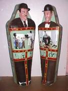 Laurel & Hardy Mummy Cases 75" x 26" x 20 by Gabriel Paolieri