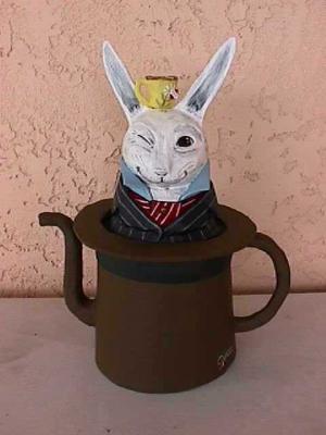 "Rabbit in the Hat (Tea pot) 18" x 10" x 10"" by Gabriel Paolieri