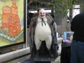 Life-size penguin at comic convention by Art Lopez