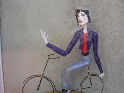"Cycling in beret" by Jocelyne Denoual