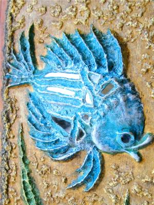 "Detail of decorative panels "Fish"" by Margarita Amar