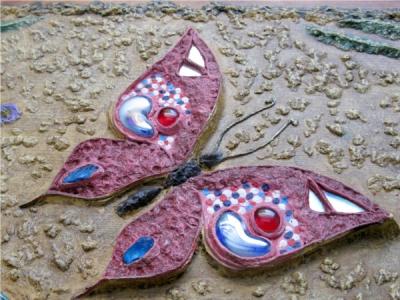 "Detail of decorative panels "Butterflies"" by Margarita Amar