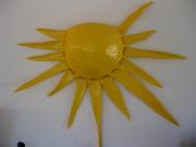 Yellow sun shines all day with light body and paper pulp by Minna Ben-Nun