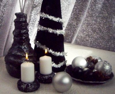 "Christmas decorations in silver and black" by Iva Mincheva