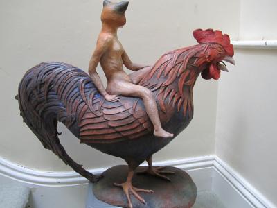 "Fox and Chicken (reverse)" by Louise Vergette