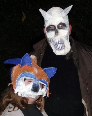 "Skull and "Sonic" Pumpkin mask" by Pat McGrath