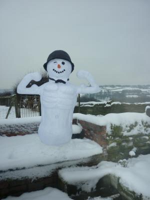 "Buff snowman pinata" by Siobhan Gallgher