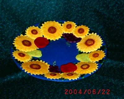 "Sunny Flowers Fruit Plate" by Elna Badenhorst