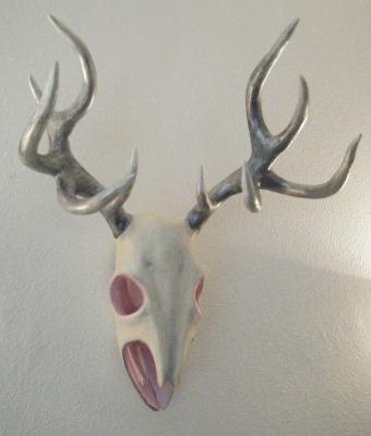 "Vegan Deer Skull (Silver and Pink)" by Sarah Hage