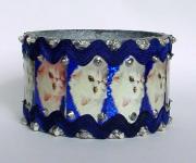 Cats in Silver & Blue Bangle by Alison Day