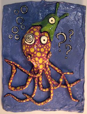 "Octopus And The Brain Slug" by Trifunovic Teodora