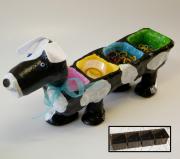 Desk organizer, Upcycled paper mache whimsical black and white puppy, eco friendly, eco chic home decor, office decor, gift under 50 by Racheli Ben Aharon