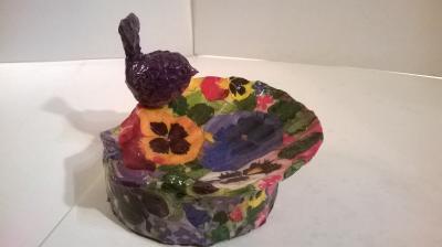 "Jewelry Dish (with purple wren)" by Annie Bostwick