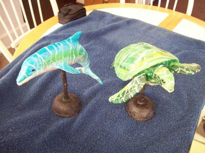 "Sea Turttle & Dolphin" by Rick Pelletier