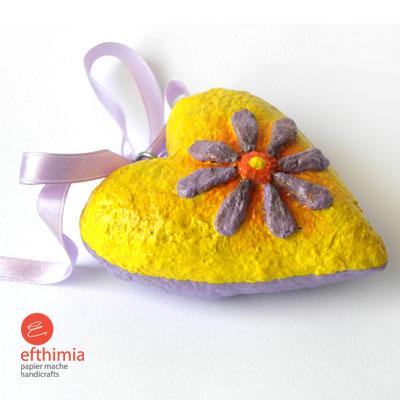 "Yellow & purple heart with flower" by Efthimia Kotsanelou
