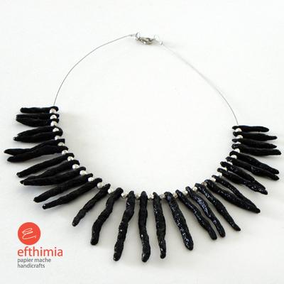 "Black lines necklace" by Efthimia Kotsanelou
