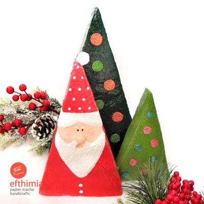 "Santa Claus & Christmas trees decoration" by Efthimia Kotsanelou