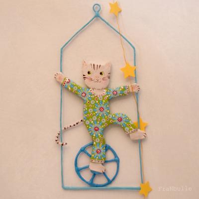"Cat on unicycle" by Françoise Bernier