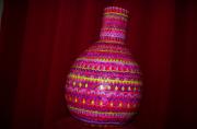 Very pink basket-vase by Suus In Mokum